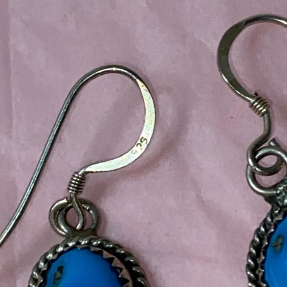 Richard Begay 925 sterling silver /turquoise earrings - Picture 4 of 7